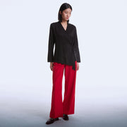 Blouse cache-cœur satin