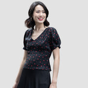 Blouse portefeuille à imprimé cerises - Smart & Joy