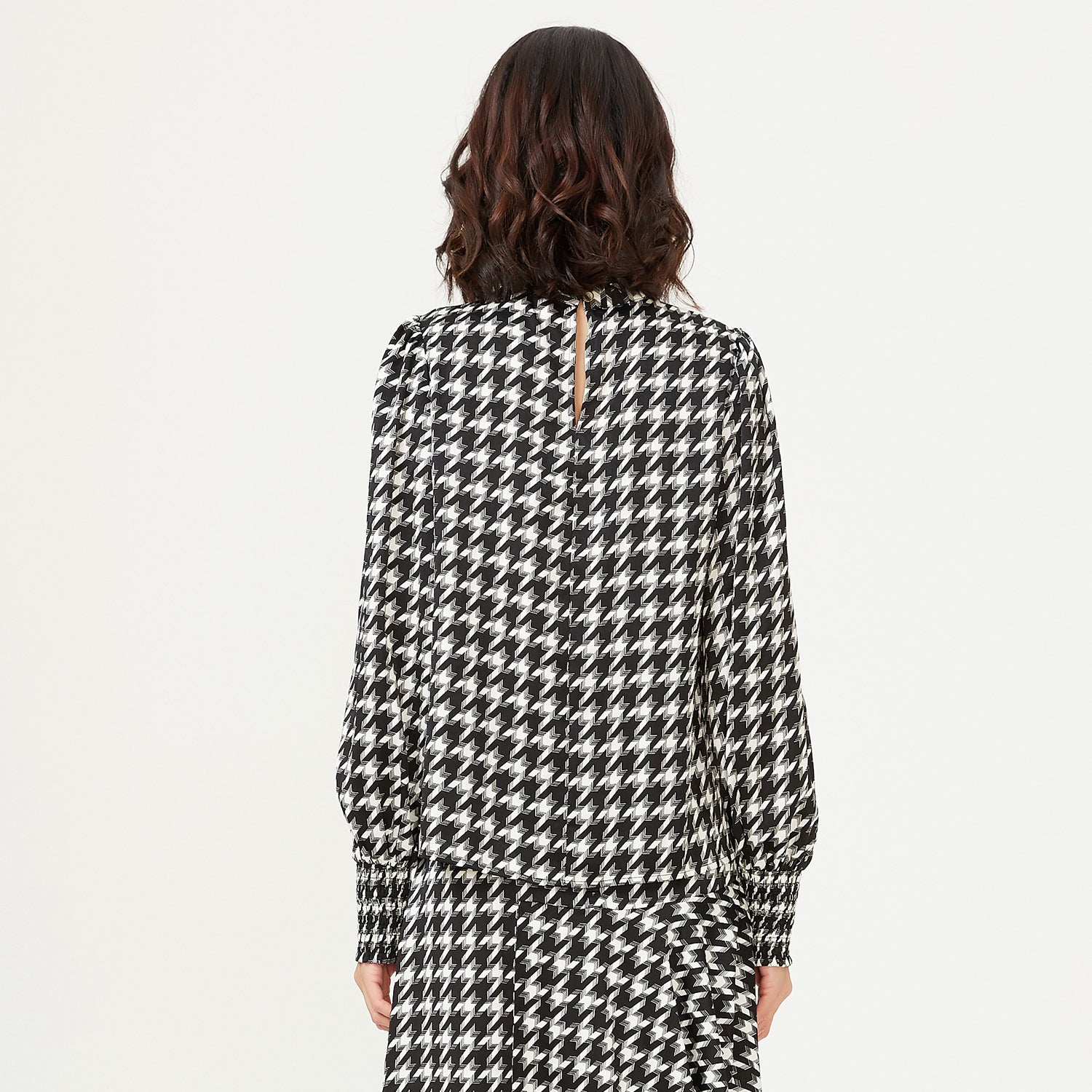Blouse à imprimé pied de poule