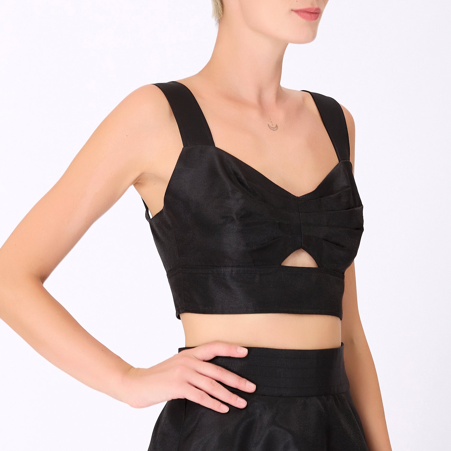 Top -brassière d’ensemble en taffetas