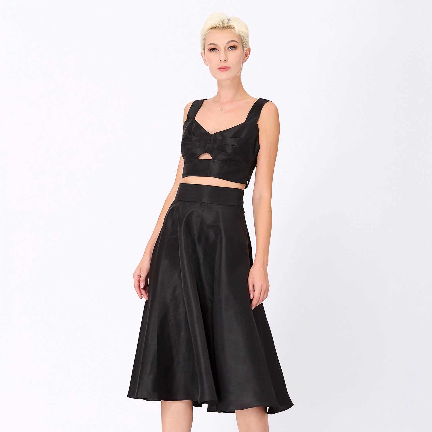 Top -brassière d’ensemble en taffetas