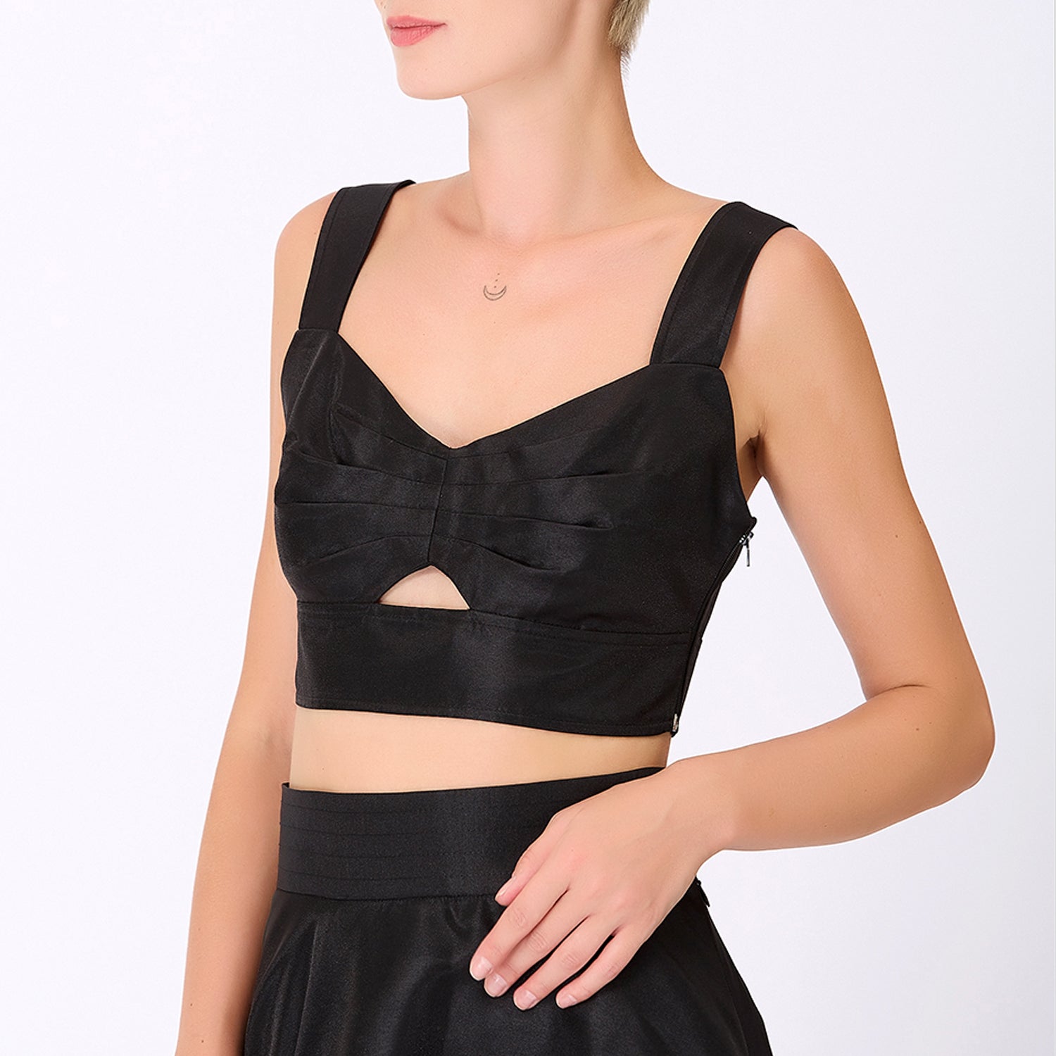 Top -brassière d’ensemble en taffetas