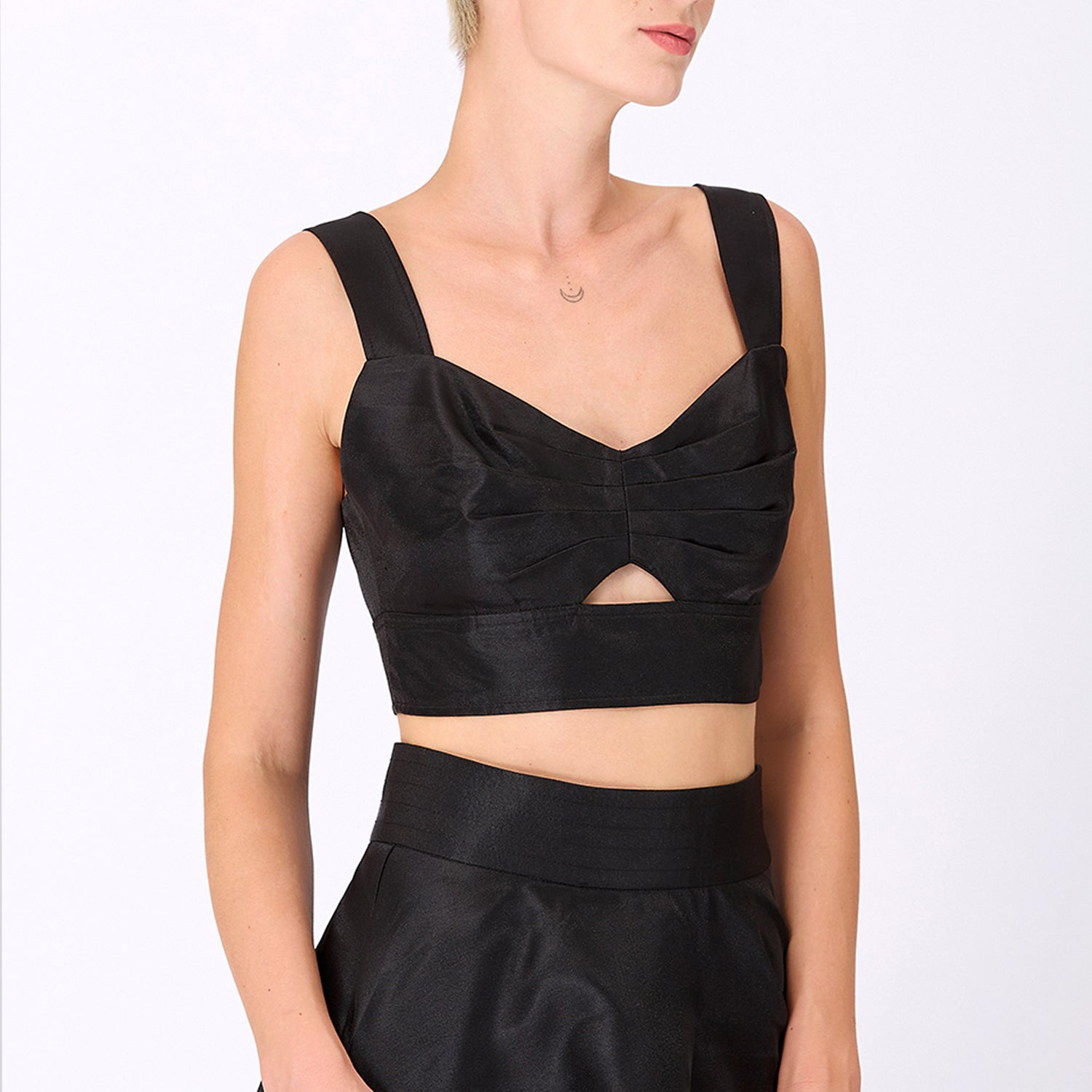 Top -brassière d’ensemble en taffetas