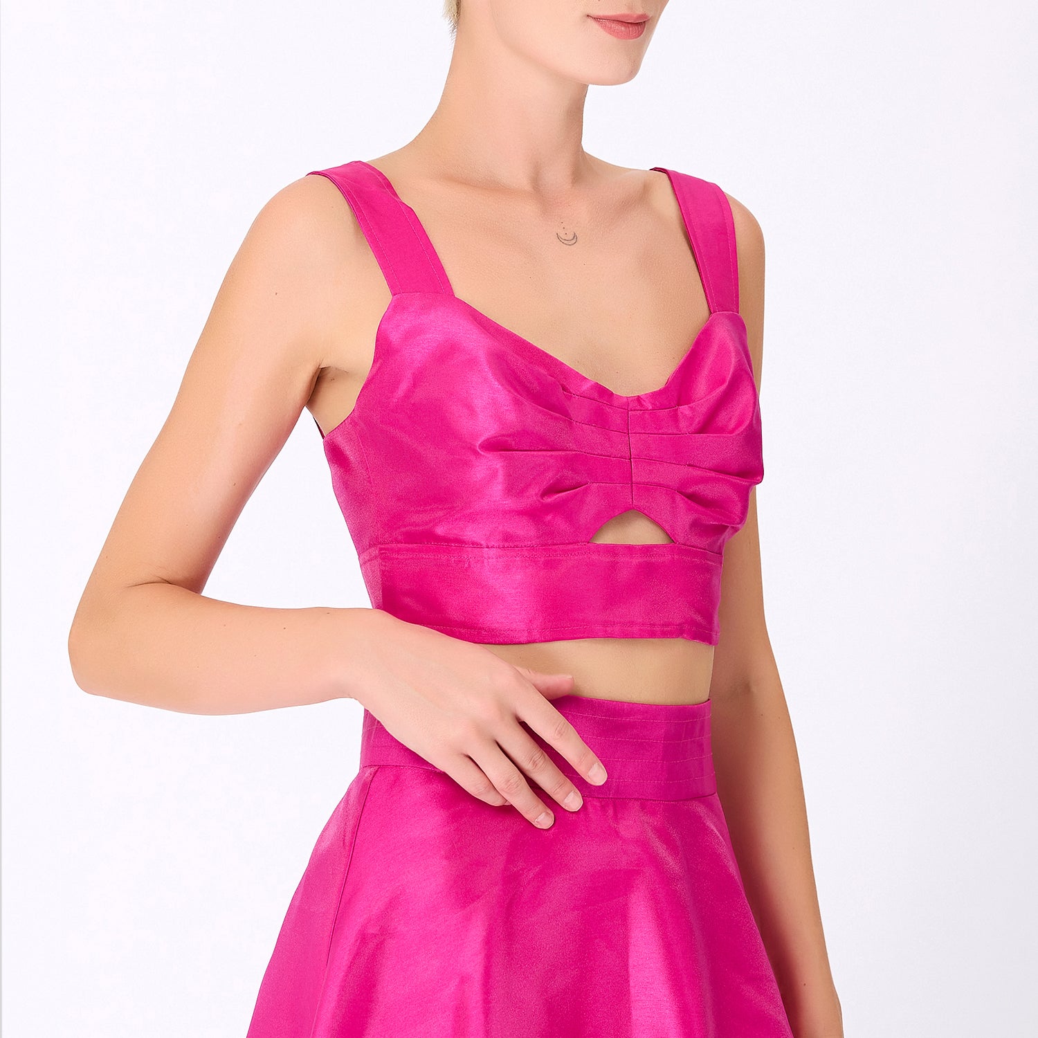 Top -brassière d’ensemble en taffetas