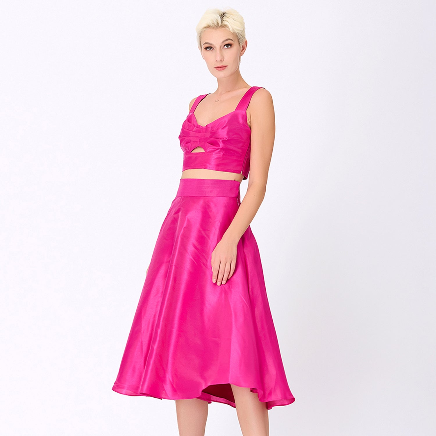 Top -brassière d’ensemble en taffetas