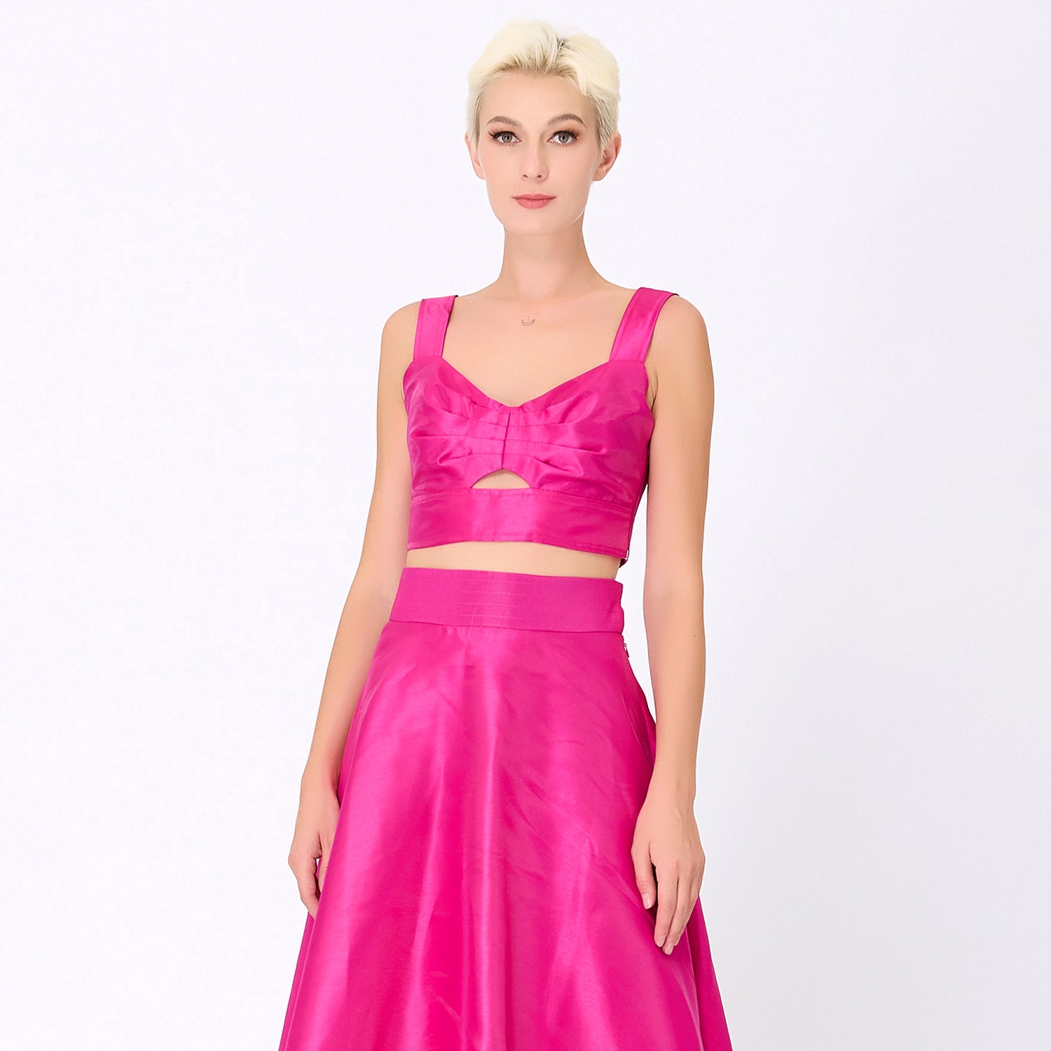 Top -brassière d’ensemble en taffetas