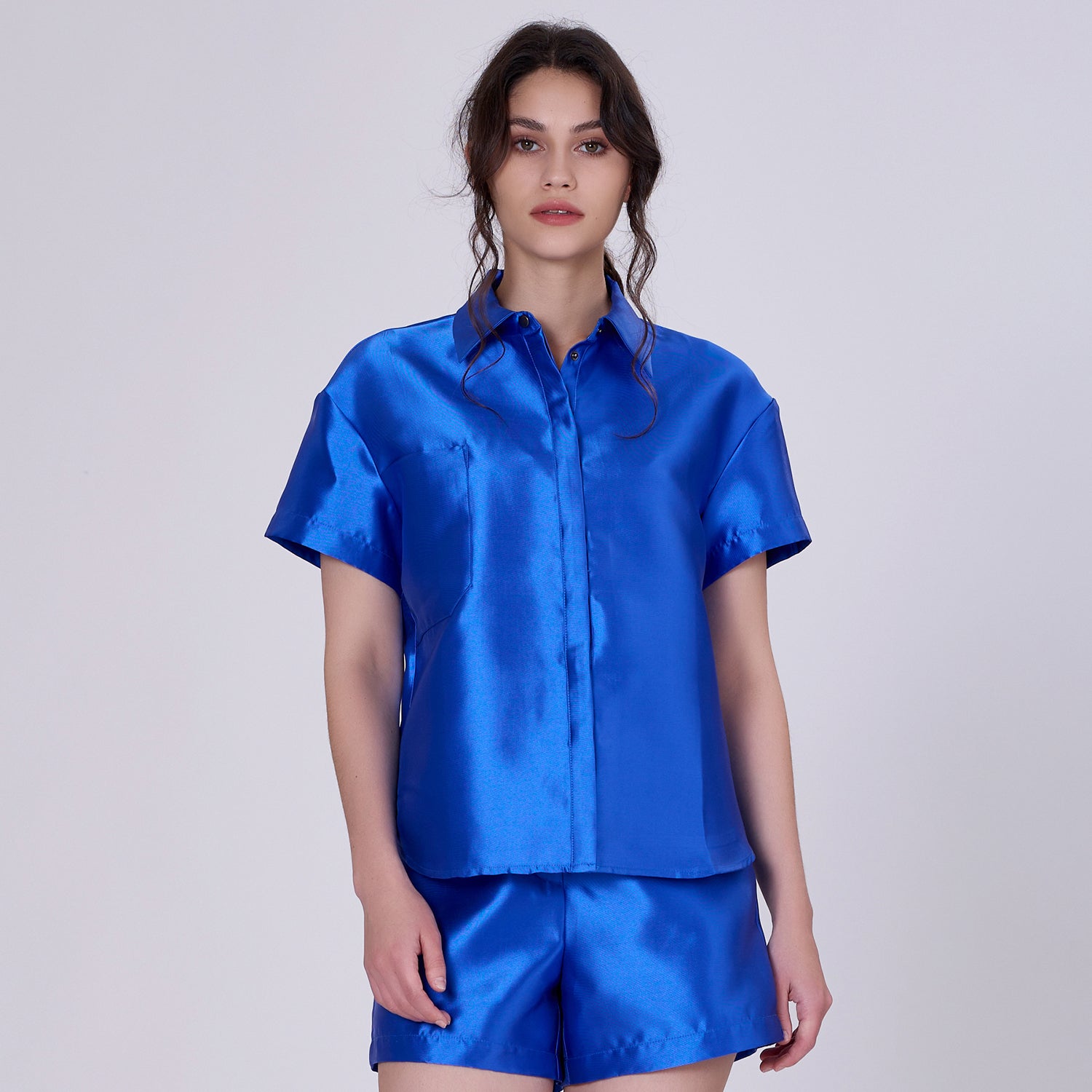 Chemise manches courte en taffetas