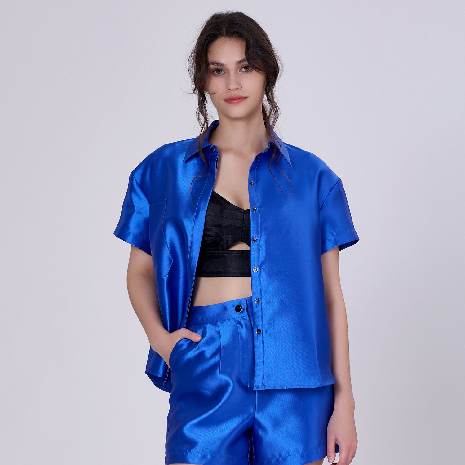 Chemise manches courte en taffetas