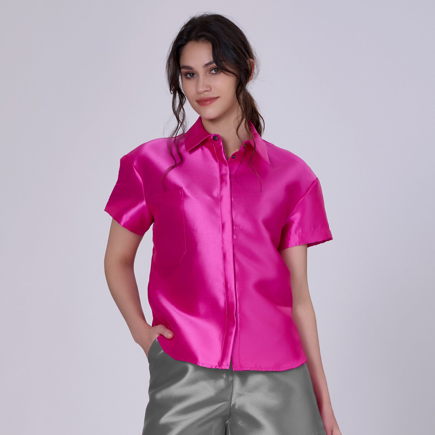 Chemise manches courte en taffetas
