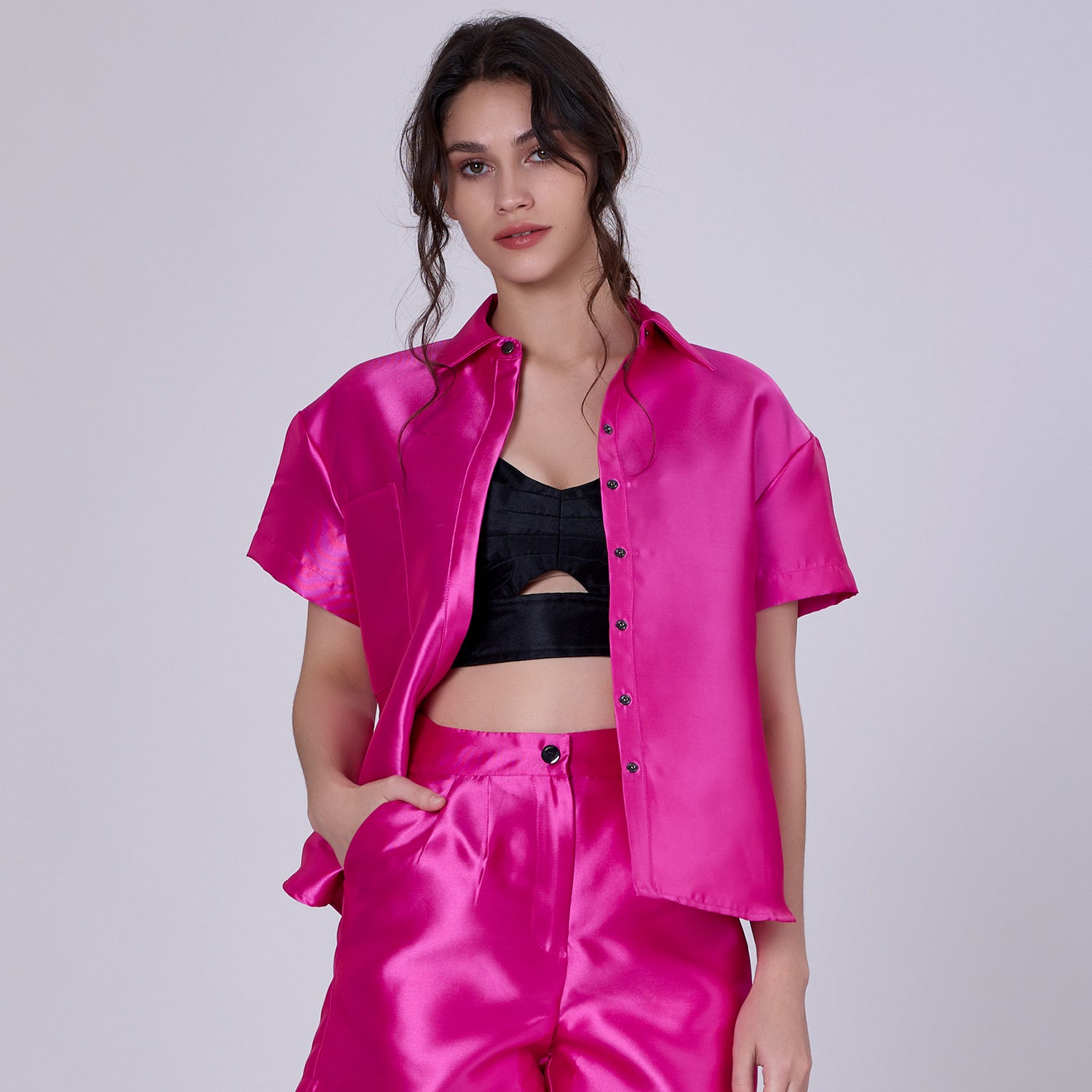 Chemise manches courte en taffetas