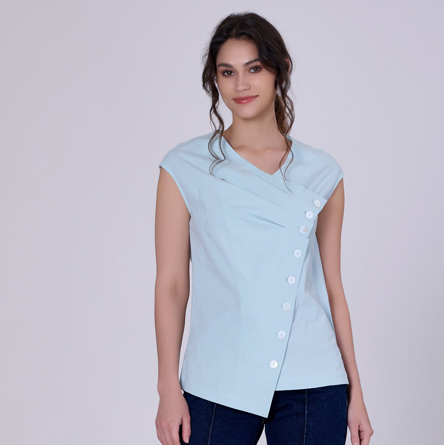 Top portefeuille asymétrique à plis