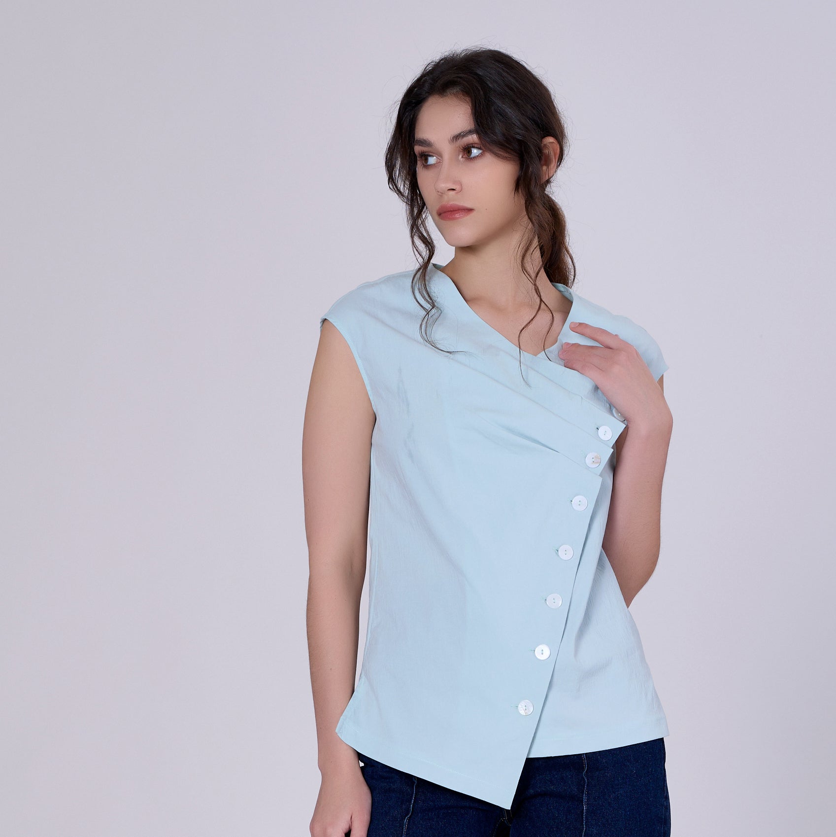 Top portefeuille asymétrique à plis