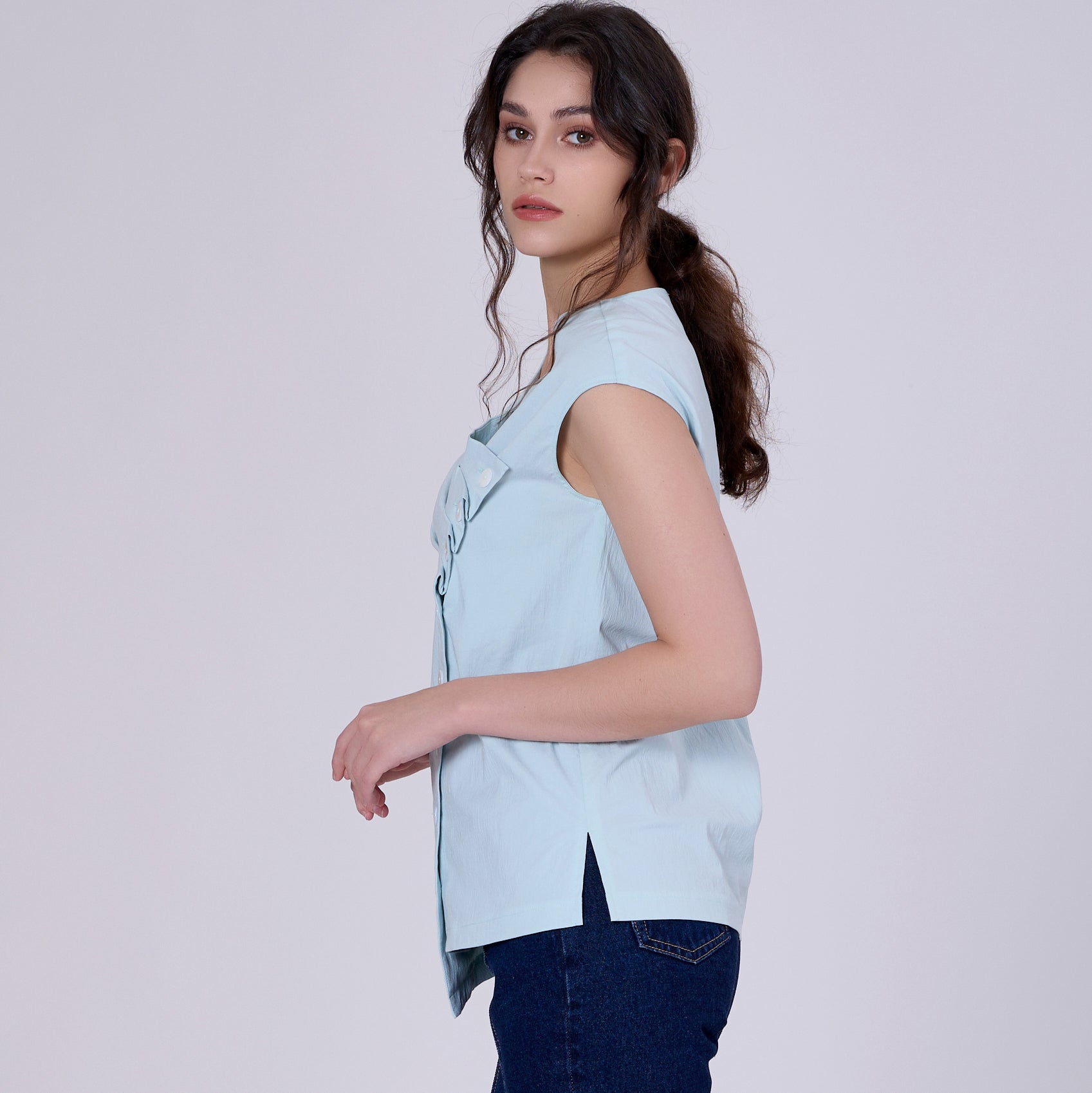 Top portefeuille asymétrique à plis