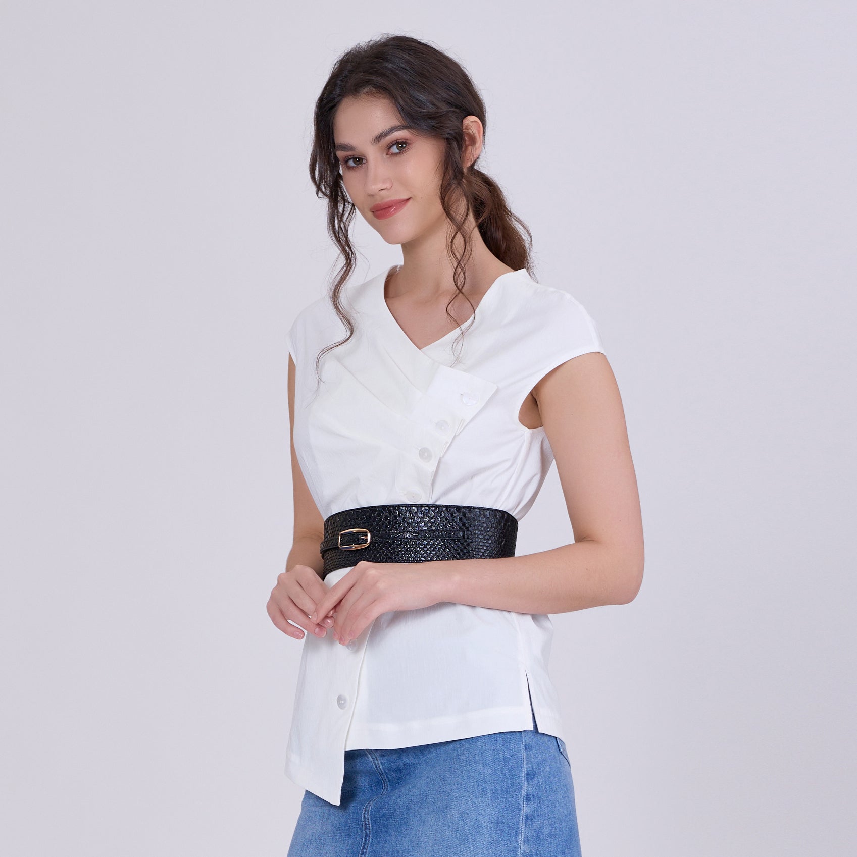 Top portefeuille asymétrique à plis