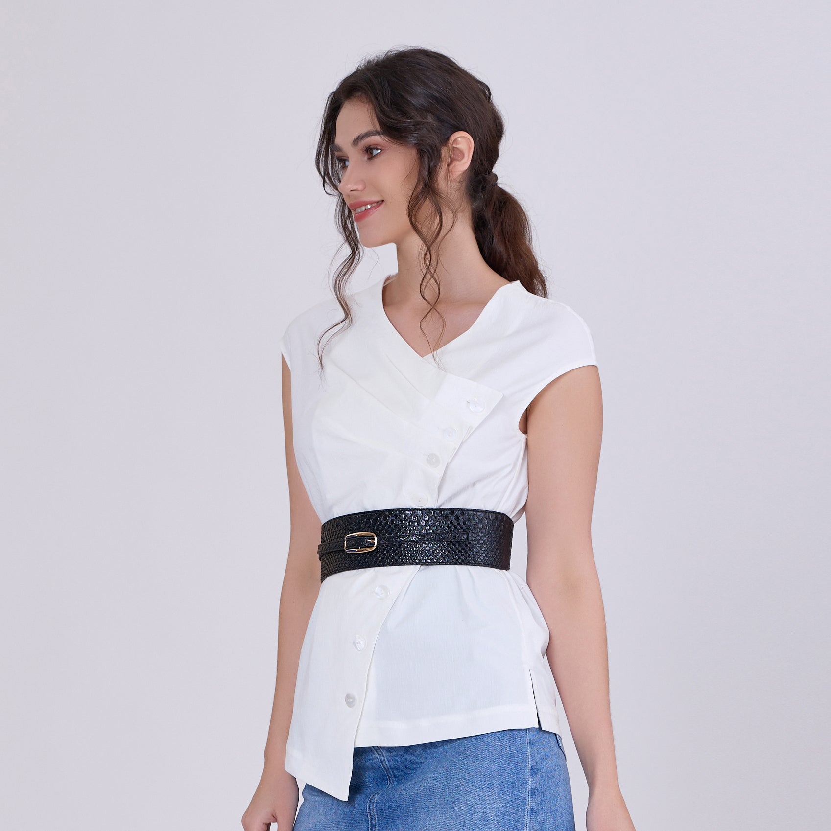 Top portefeuille asymétrique à plis
