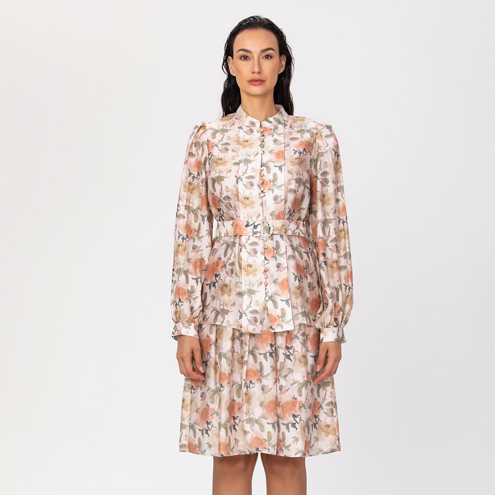 Tencel Jupe évasée à imprimé fleuri