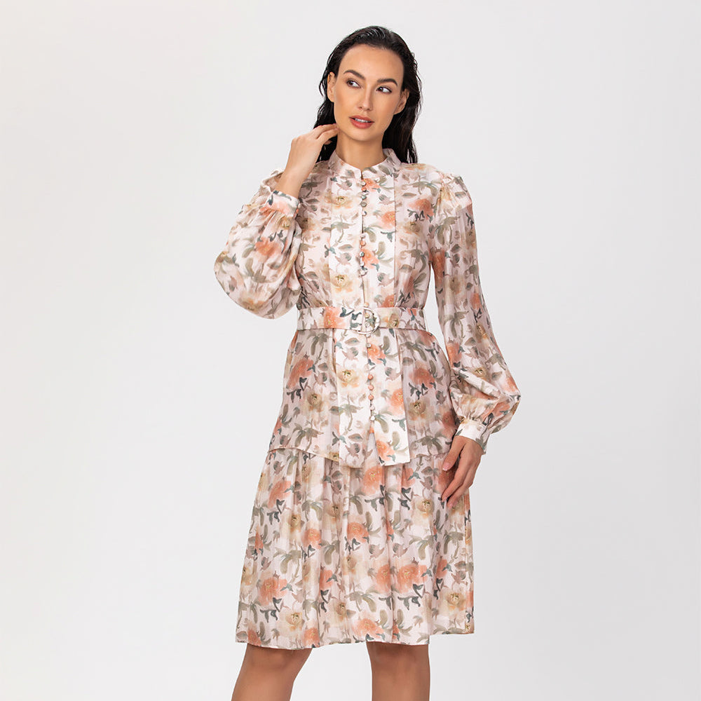 Tencel Jupe évasée à imprimé fleuri