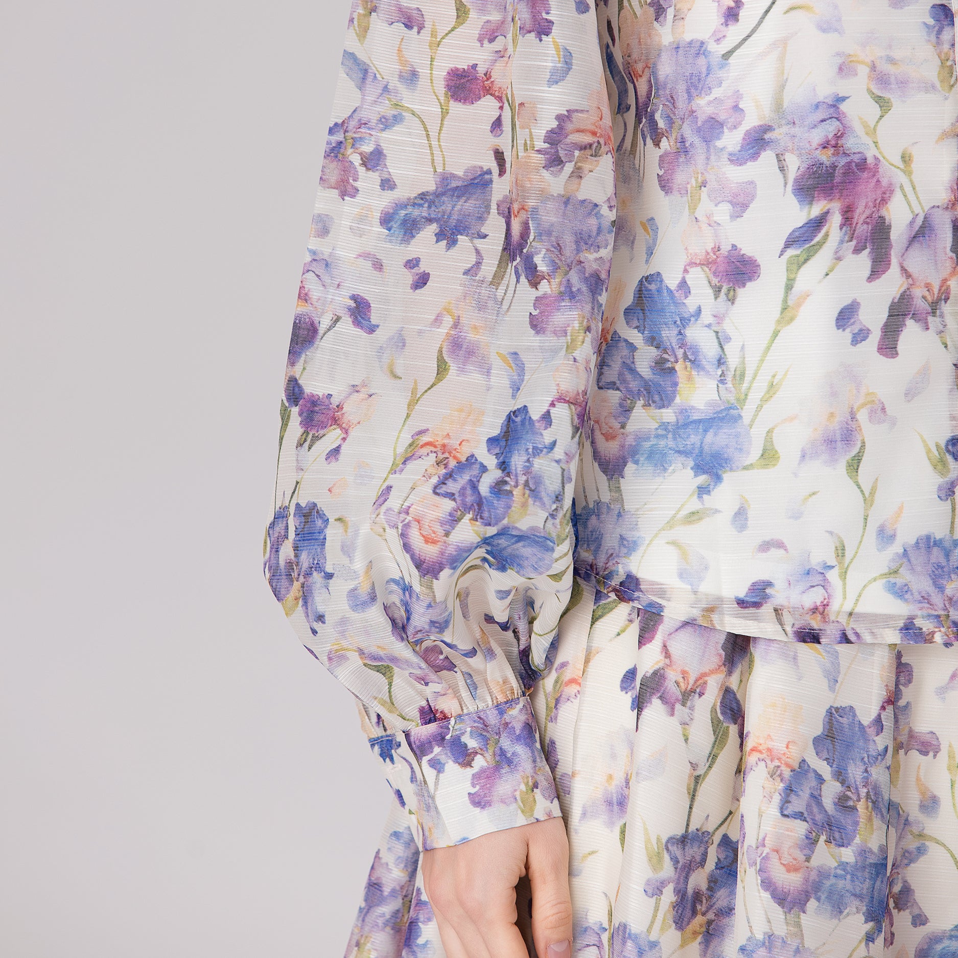 Chemisier organza à motif floral