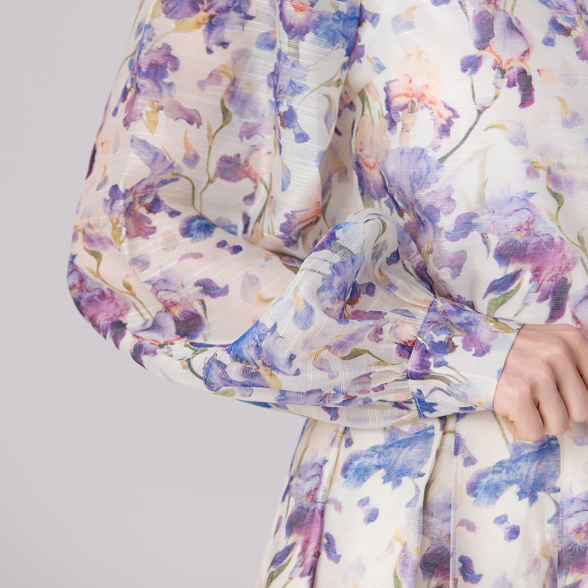 Chemisier organza à motif floral