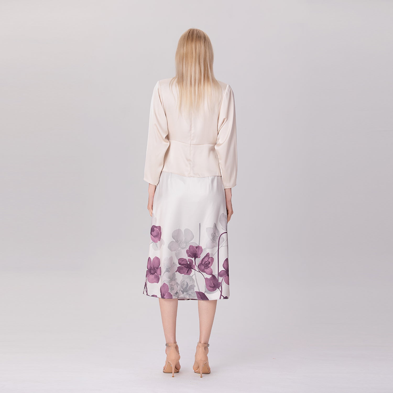 Blouse satinée à nœud torsadé – Manches longues - Smart & Joy
