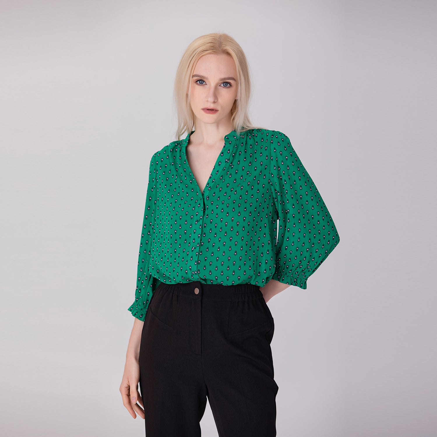 Blouse imprimée boutonnée