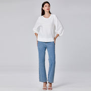 Blouse minimaliste à manches froncées