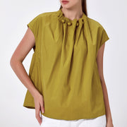 Top droit à col ruché et perles - Smart & Joy