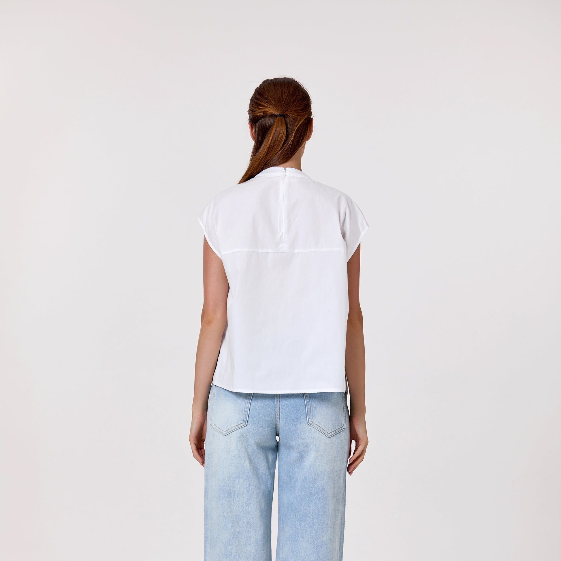 Top droit à col ruché et perles - Smart & Joy