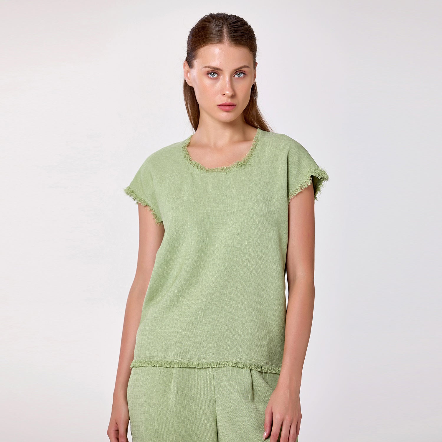 Top en maille légère à col rond