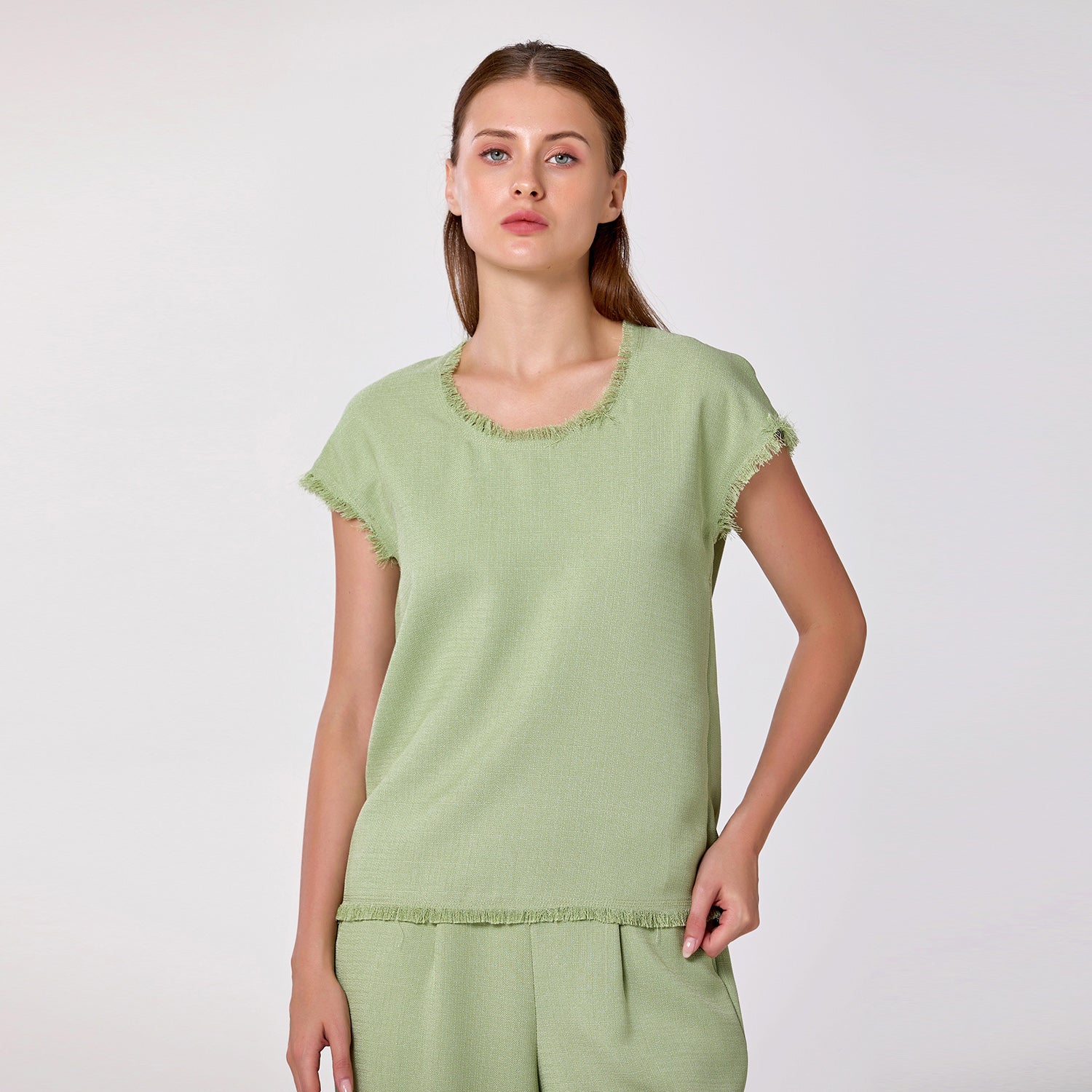 Top en maille légère à col rond