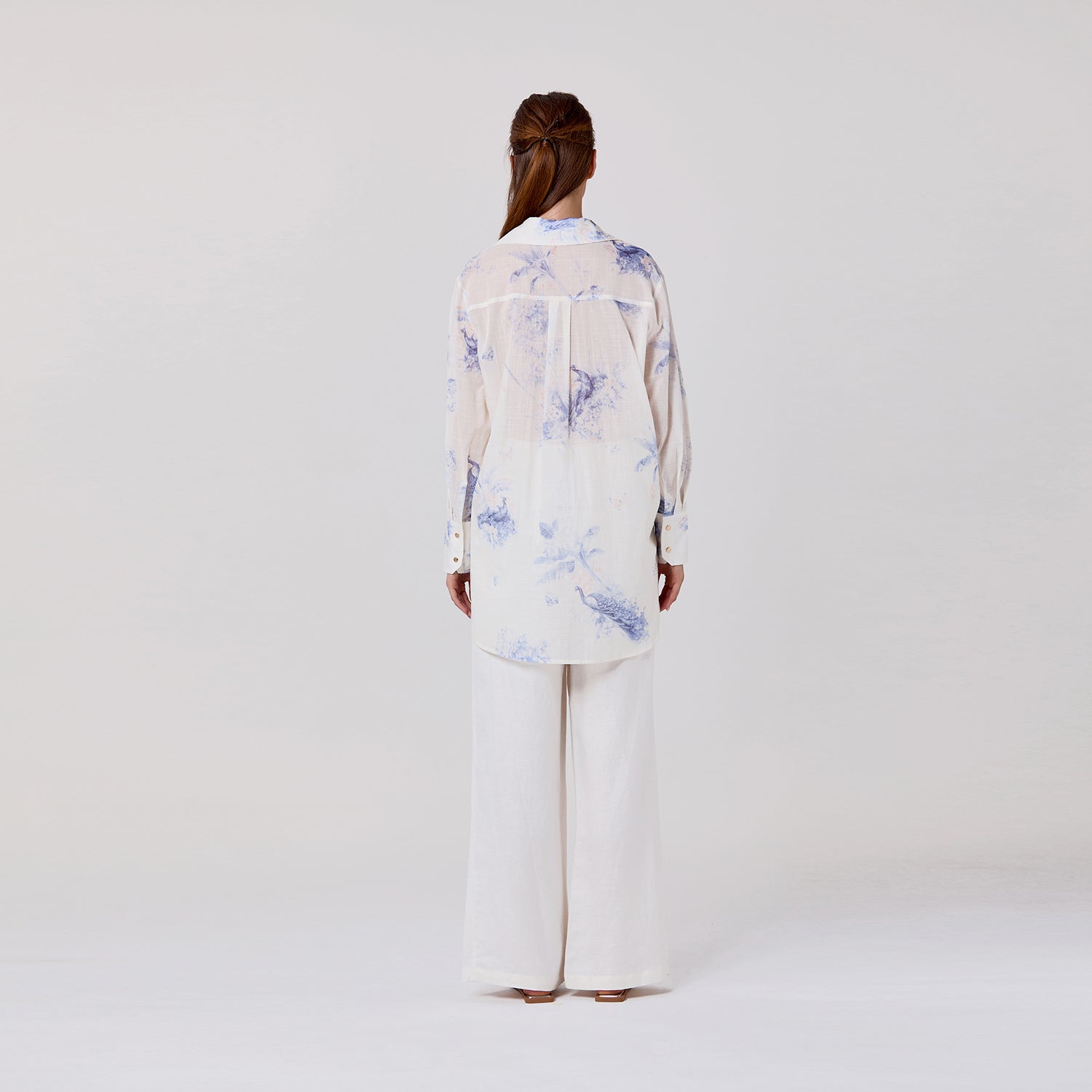 Chemisier manches longues et imprimé fleurs