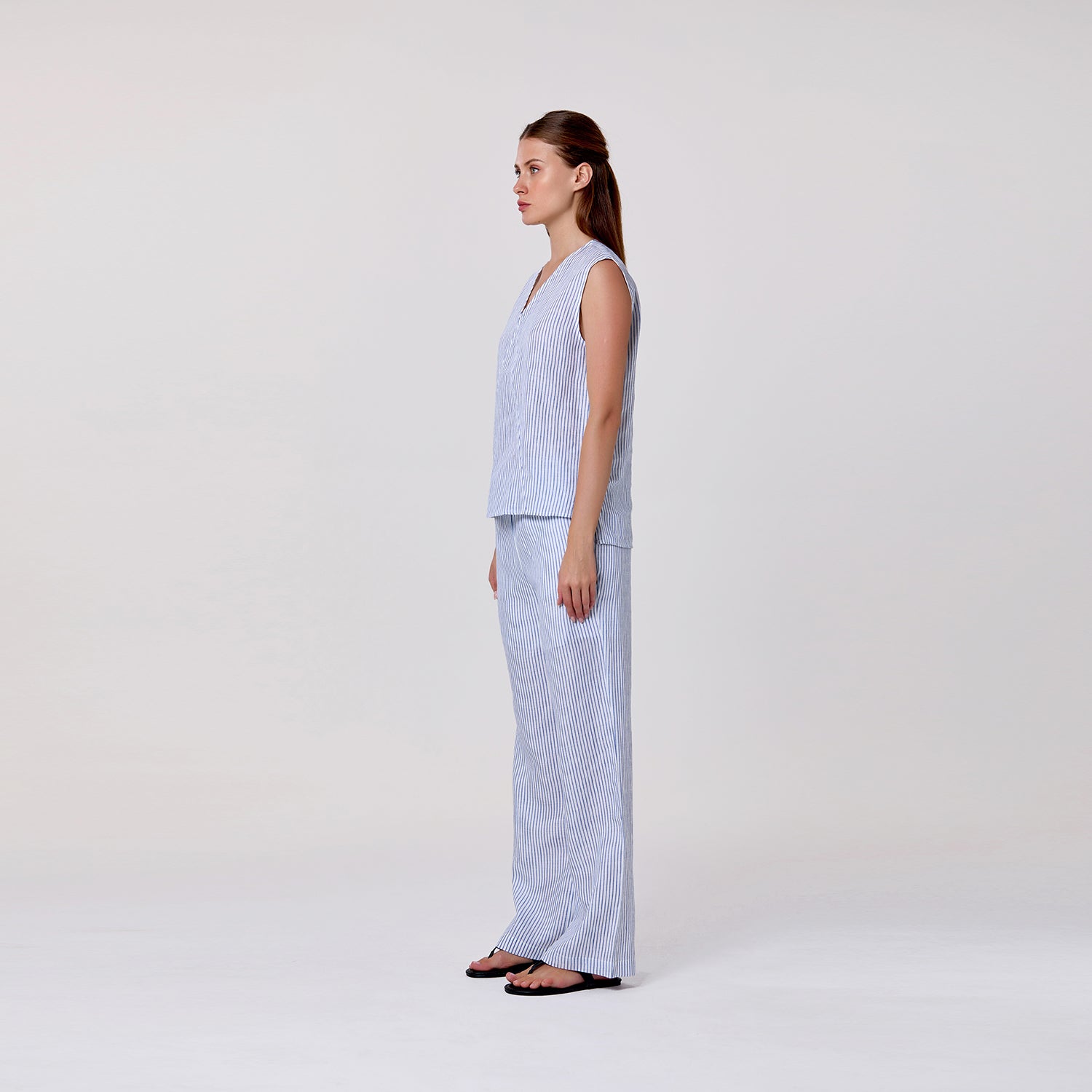 Top sans manches en lin