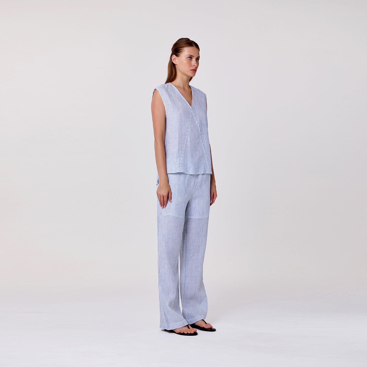 Top sans manches en lin