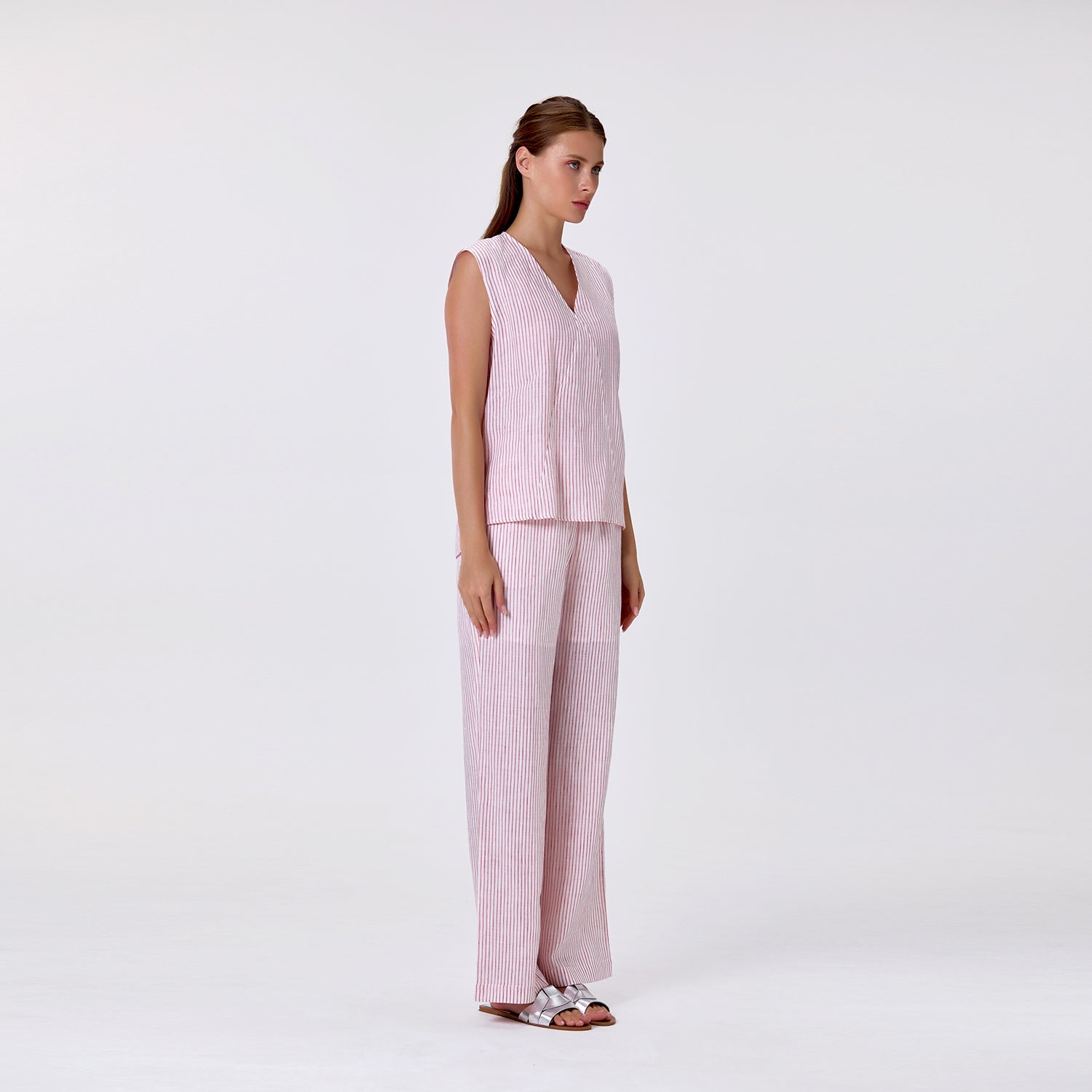 Top sans manches en lin