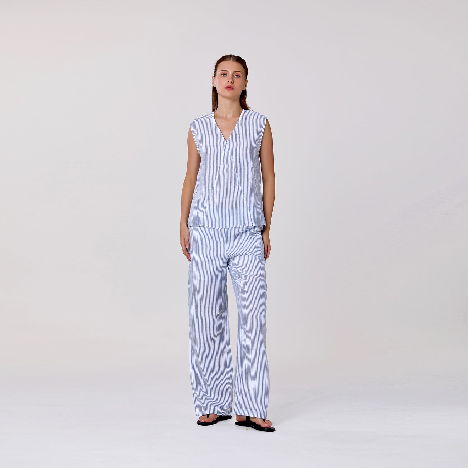 Top sans manches en lin