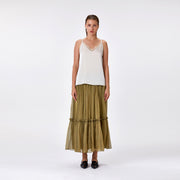 Jupe bohème à volants avec taille élastiquée