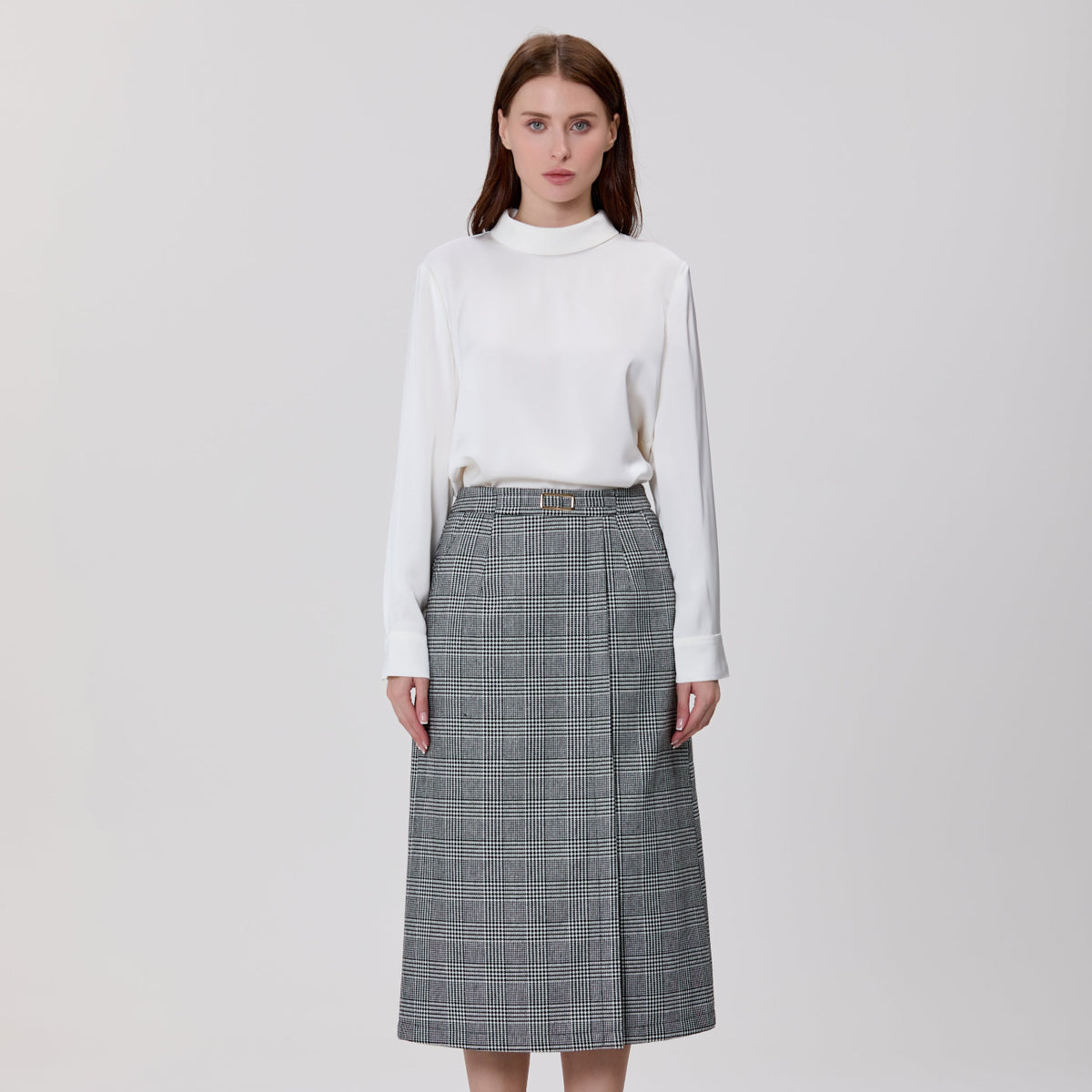 Blouse  à col montant et manches longues