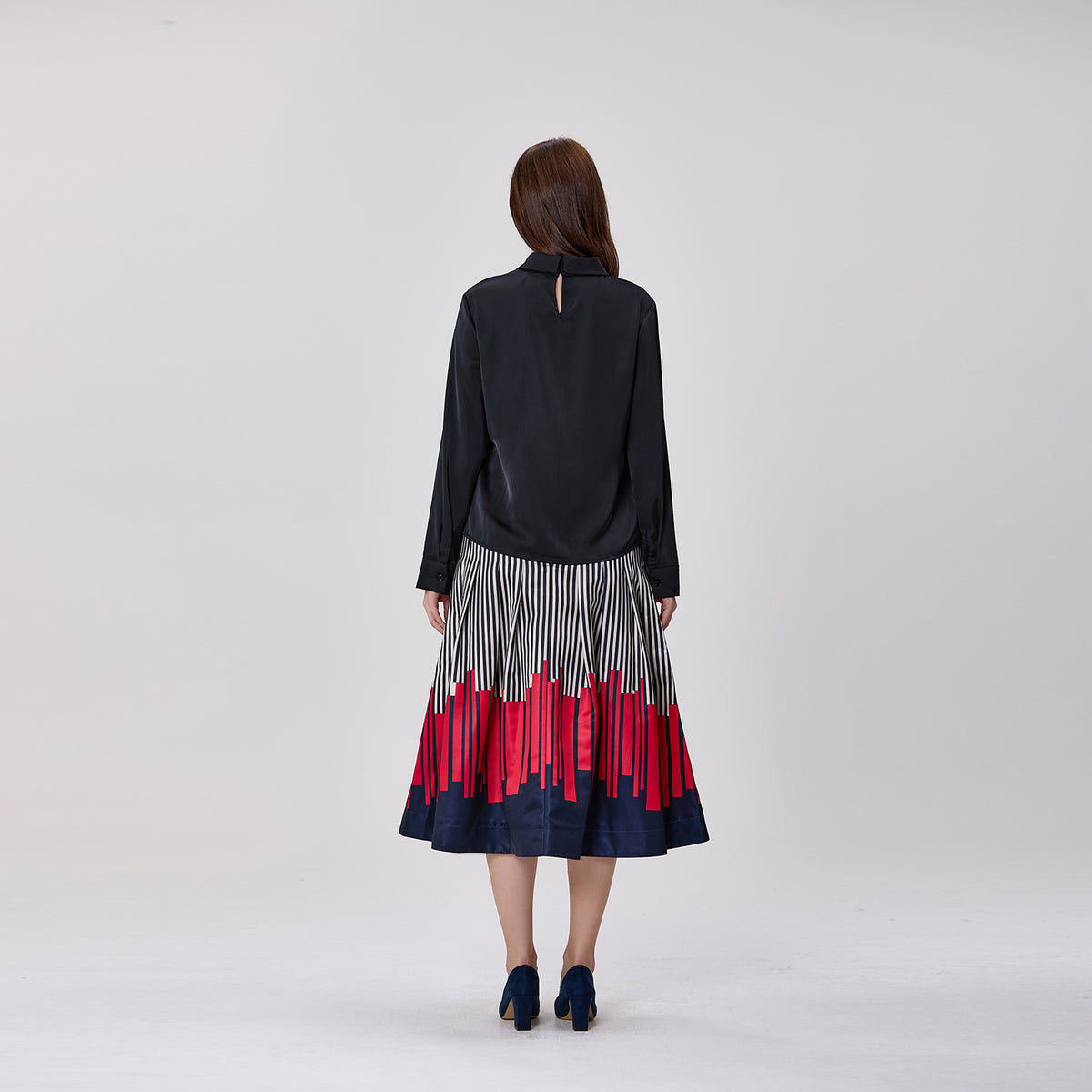 Blouse  à col montant et manches longues