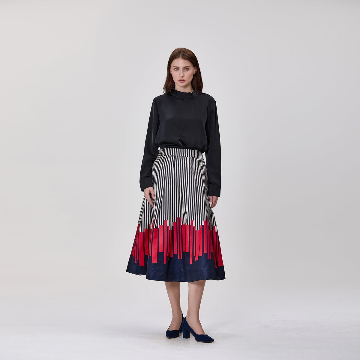 Blouse  à col montant et manches longues