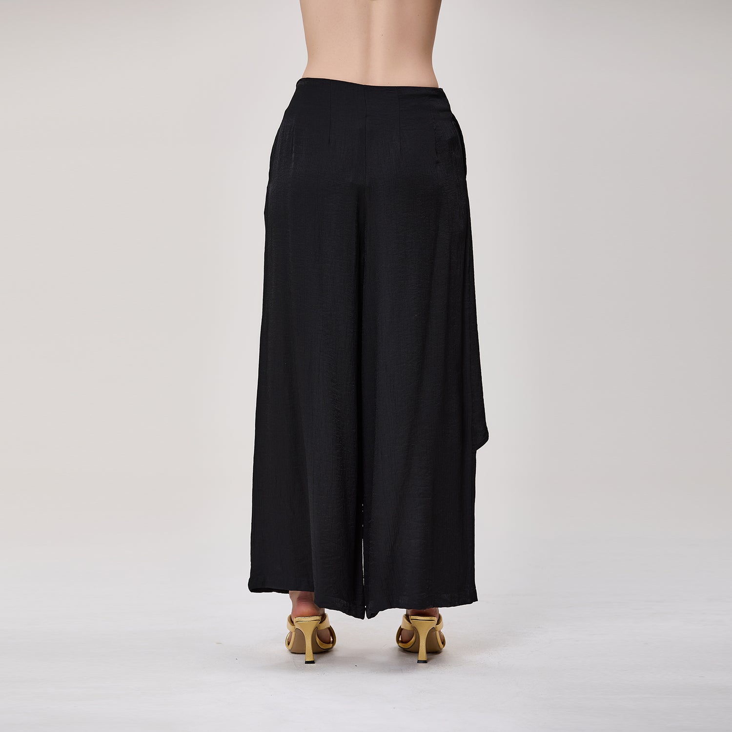 Pantalon large effet jupe portefeuille