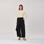 Pantalon large effet jupe portefeuille