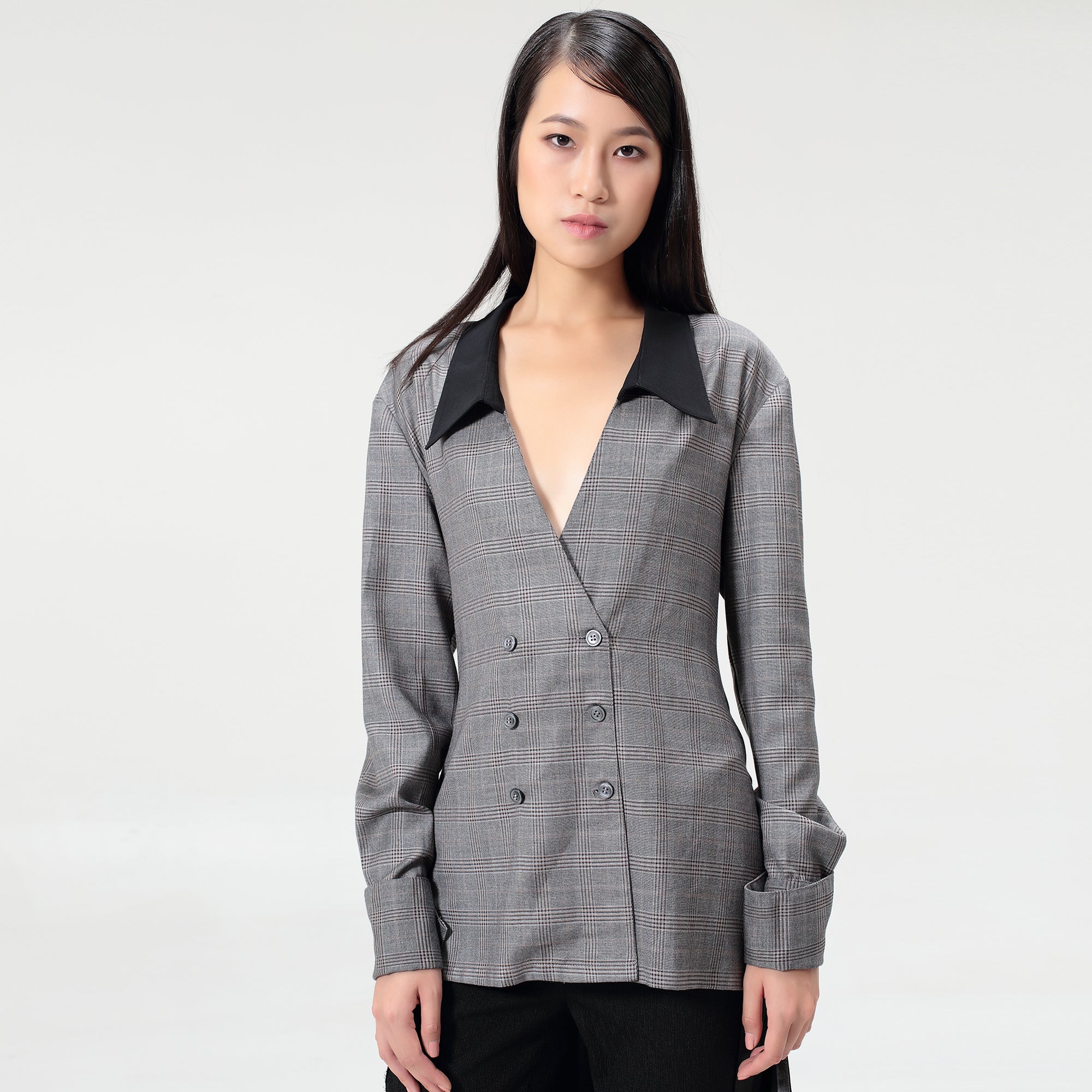 Chemise longue à double boutonnage