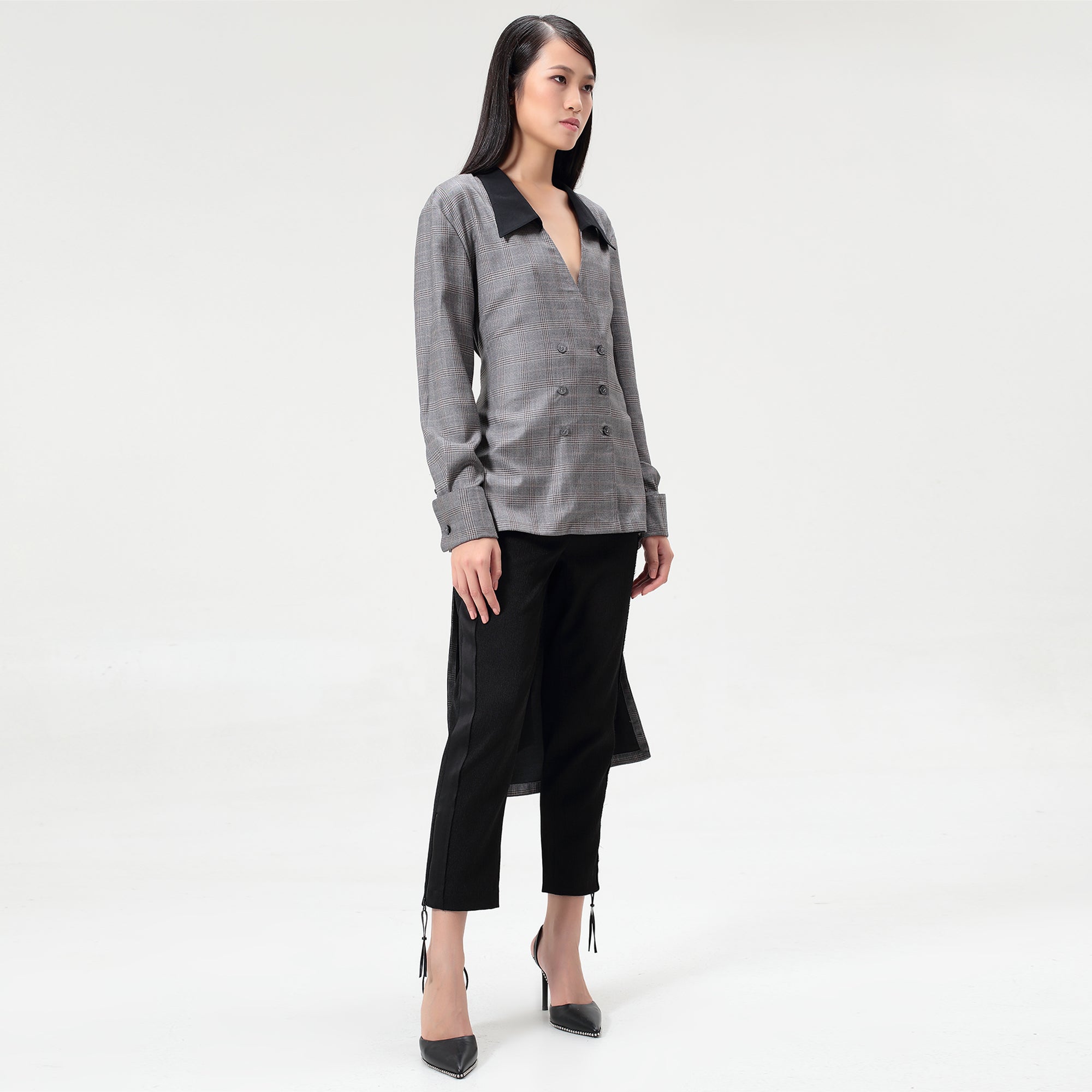 Chemise longue à double boutonnage