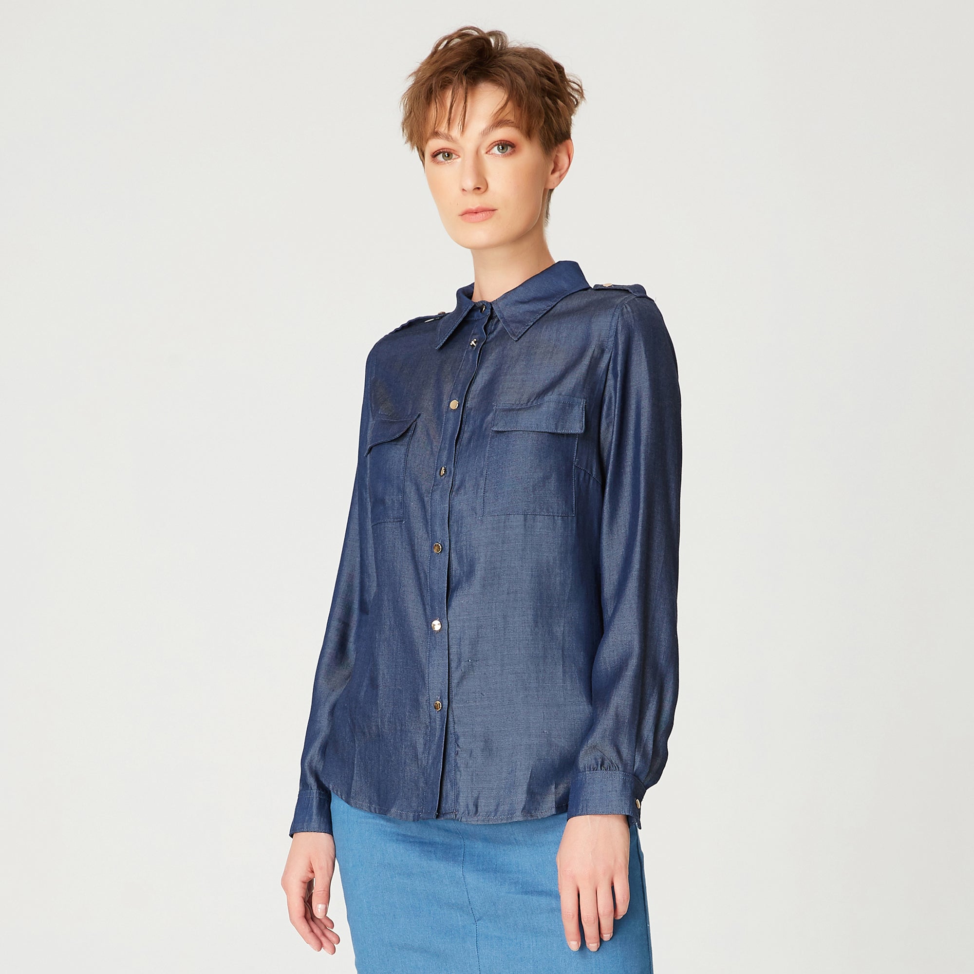 Chemise basique imitation jean