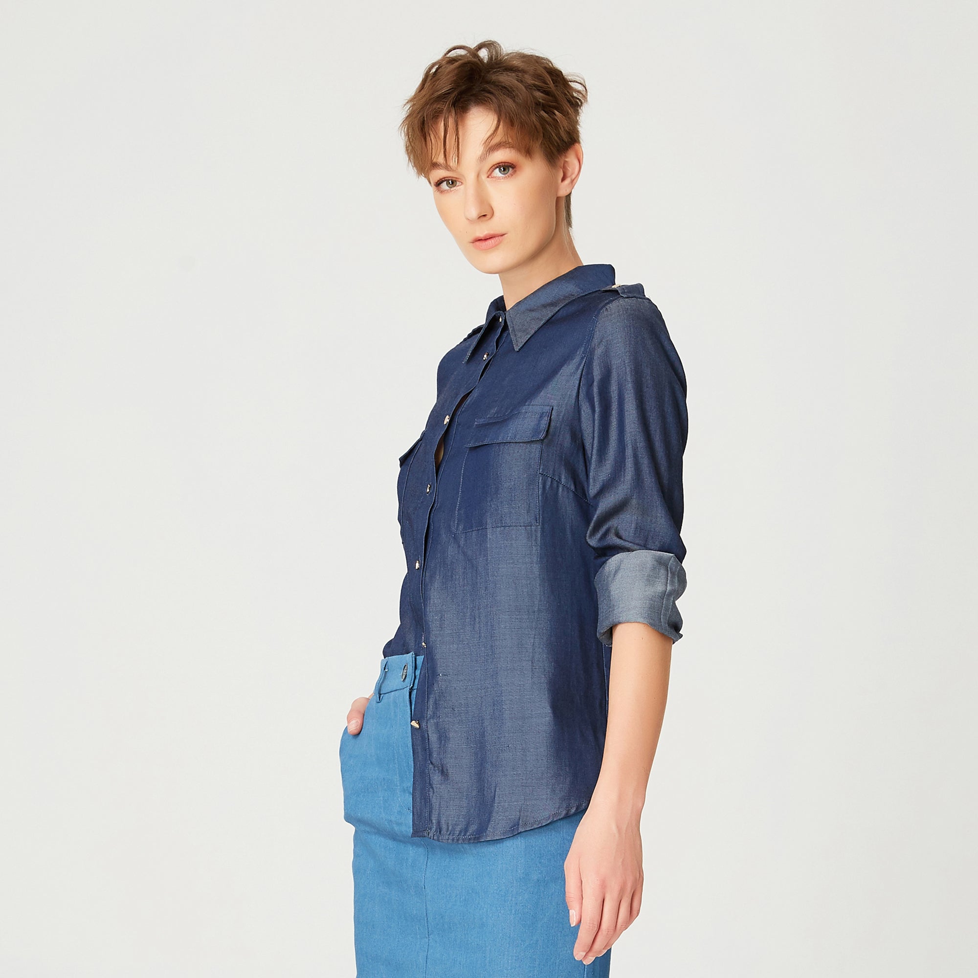 Chemise basique imitation jean