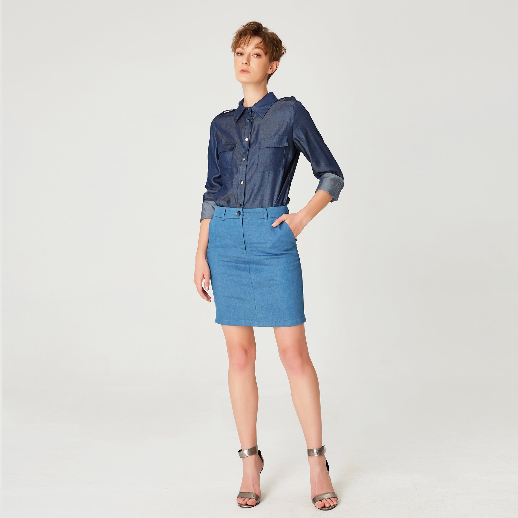 Chemise basique imitation jean