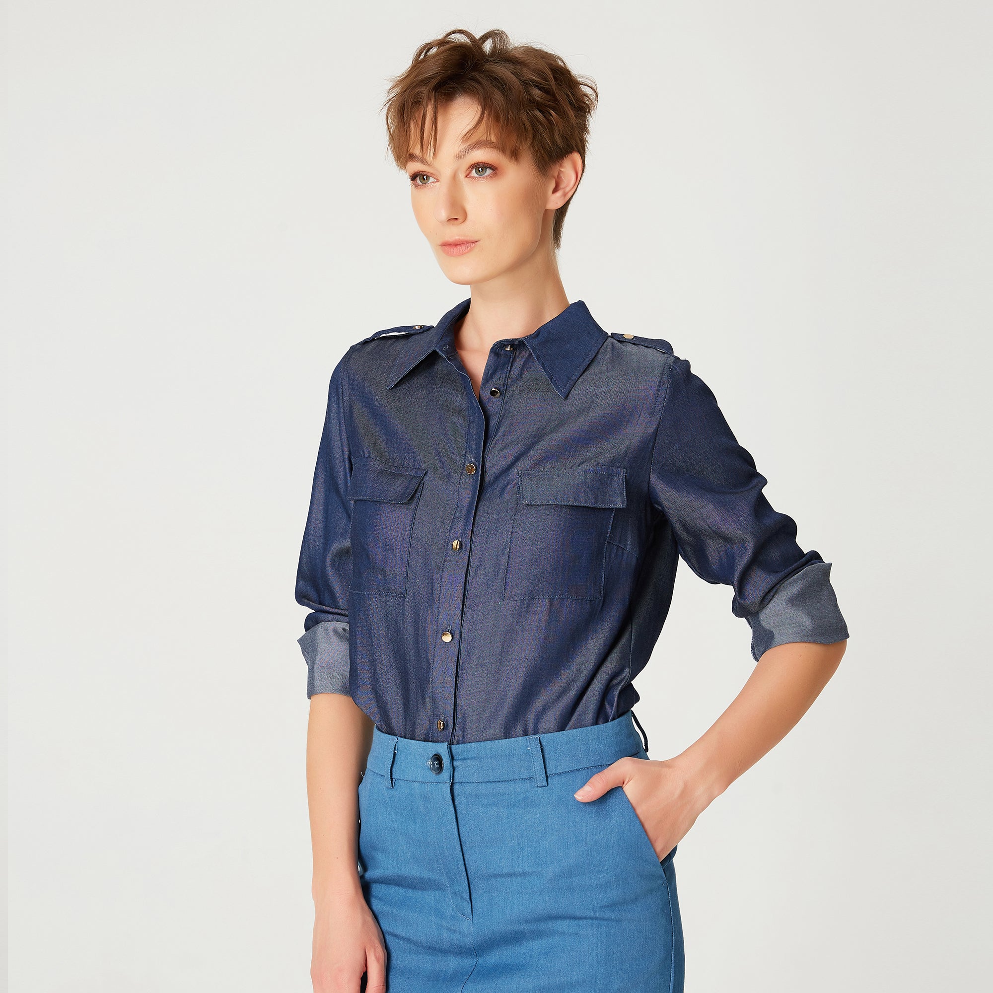 Chemise basique imitation jean