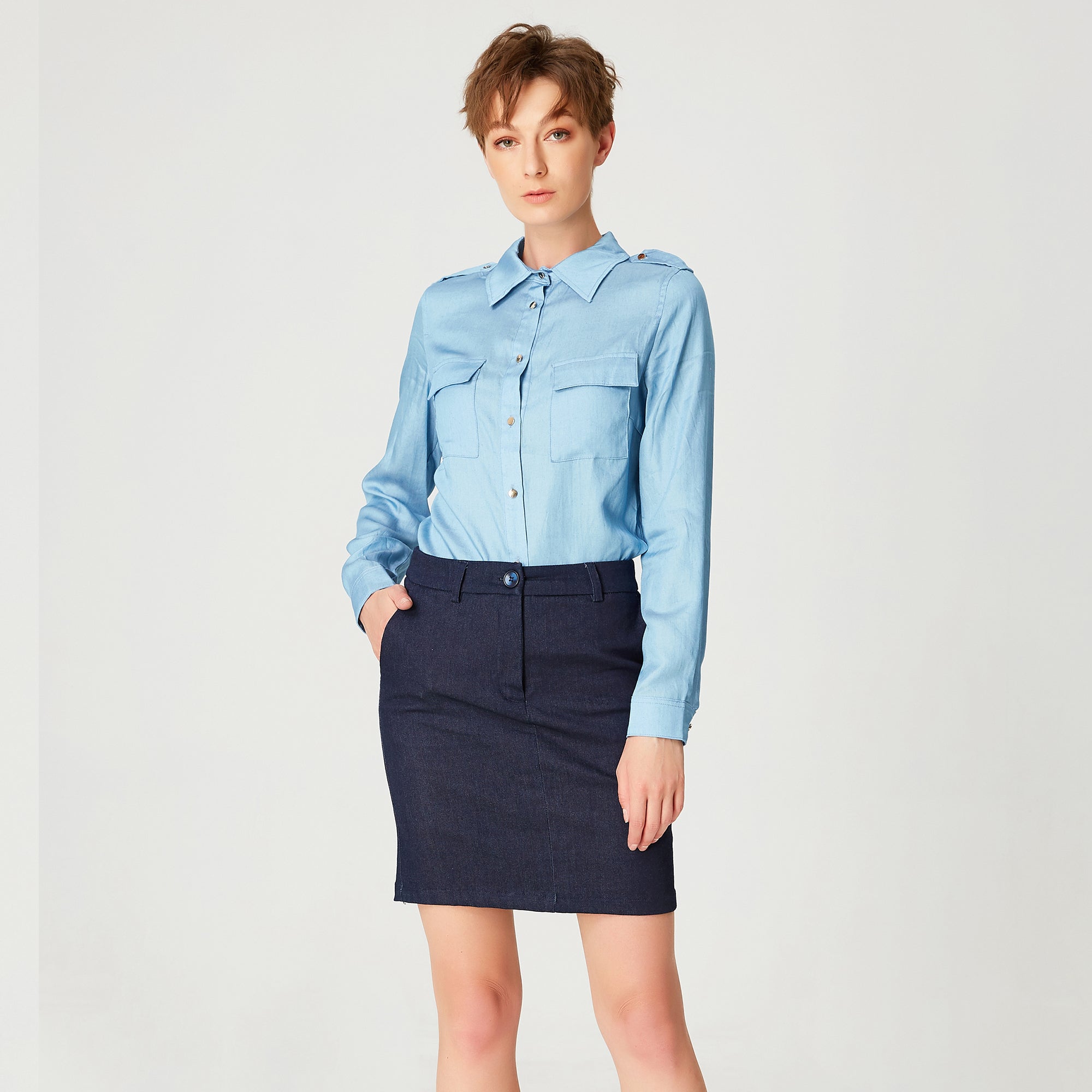 Chemise basique imitation jean