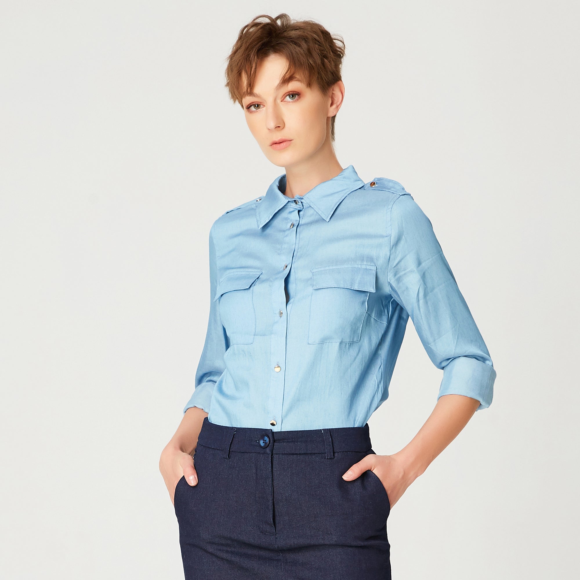 Chemise basique imitation jean