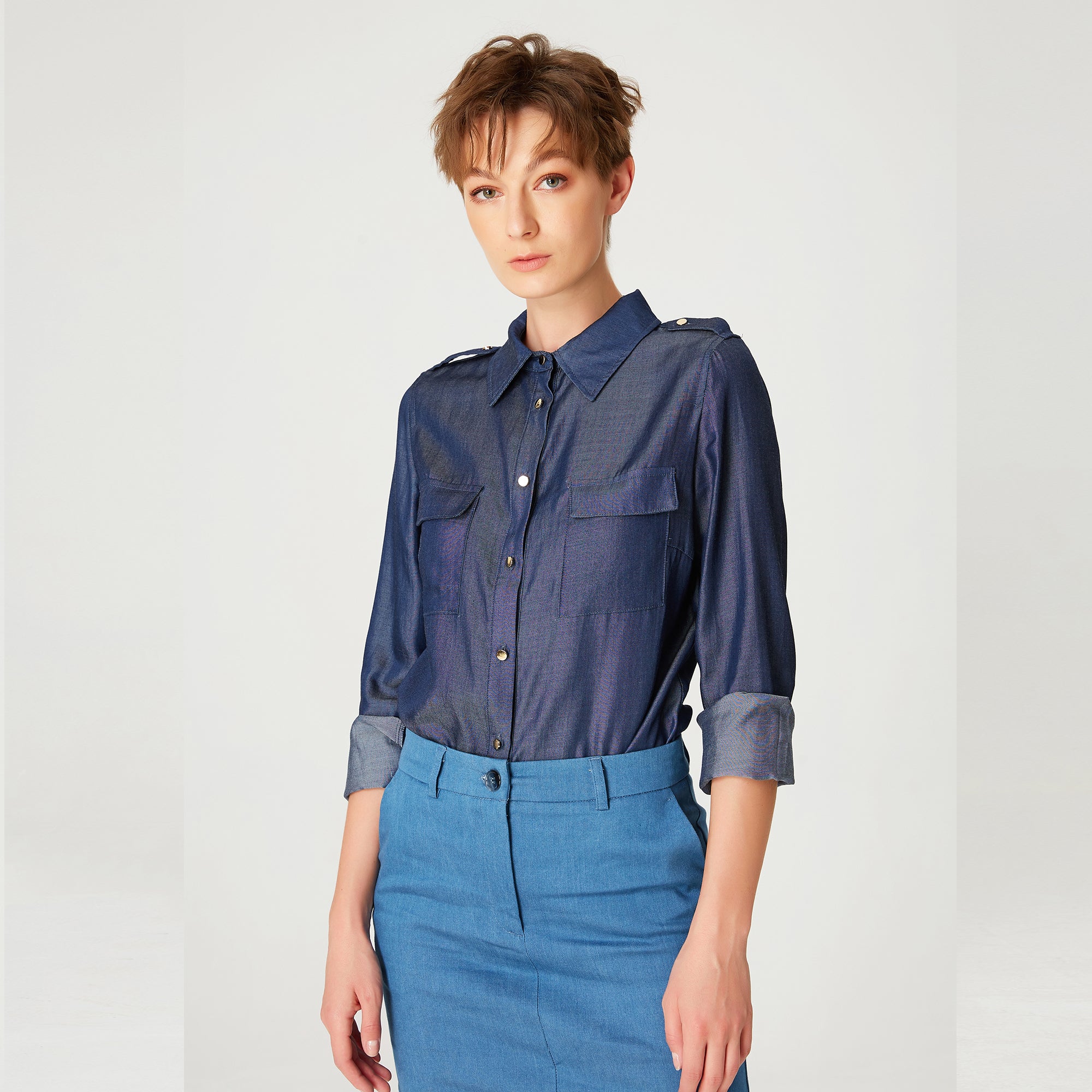 Chemise basique imitation jean